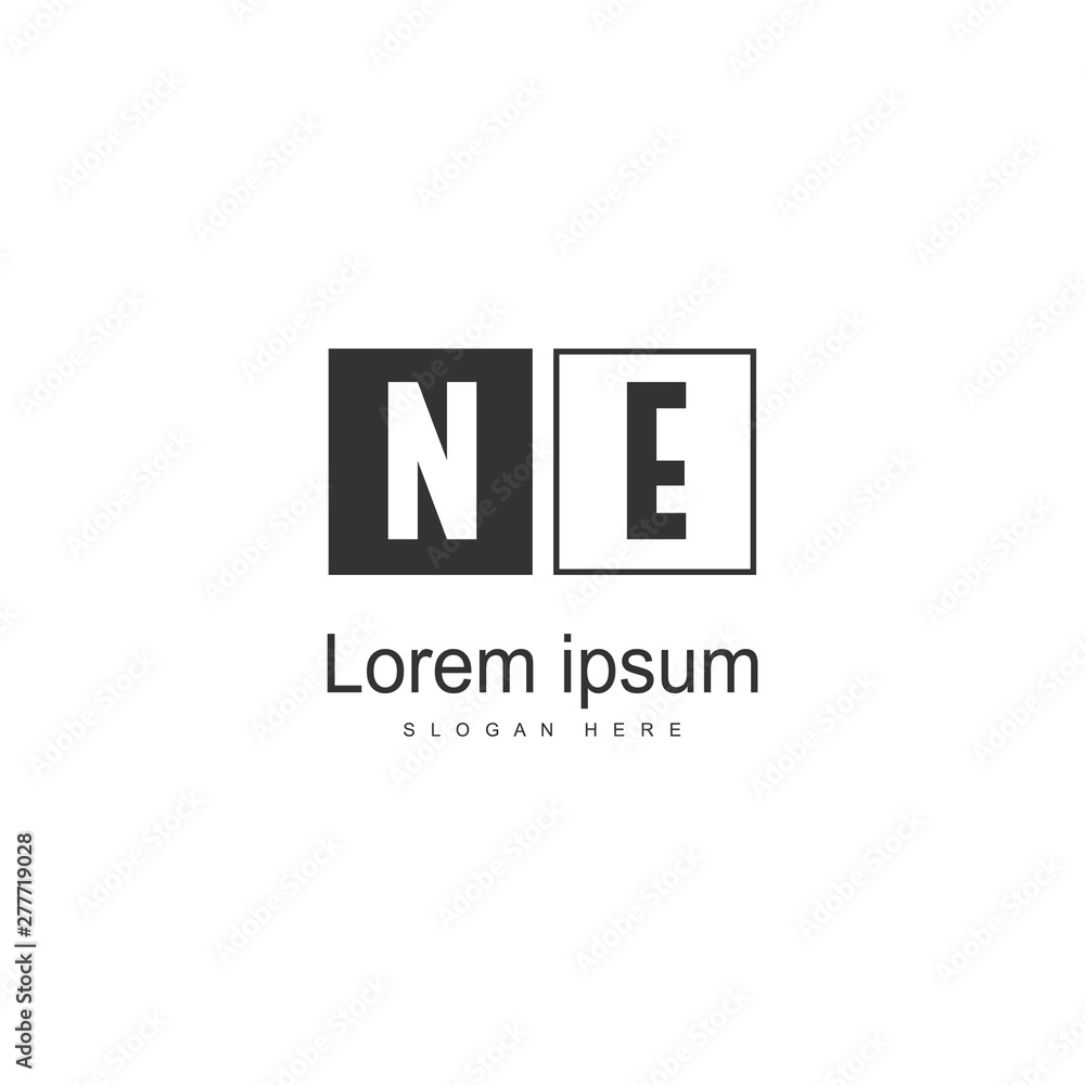 Initial NE logo template with modern frame. Minimalist NE letter logo vector illustration Initial NE logo template with modern frame. Minimalist NE letter logo vector illustration
