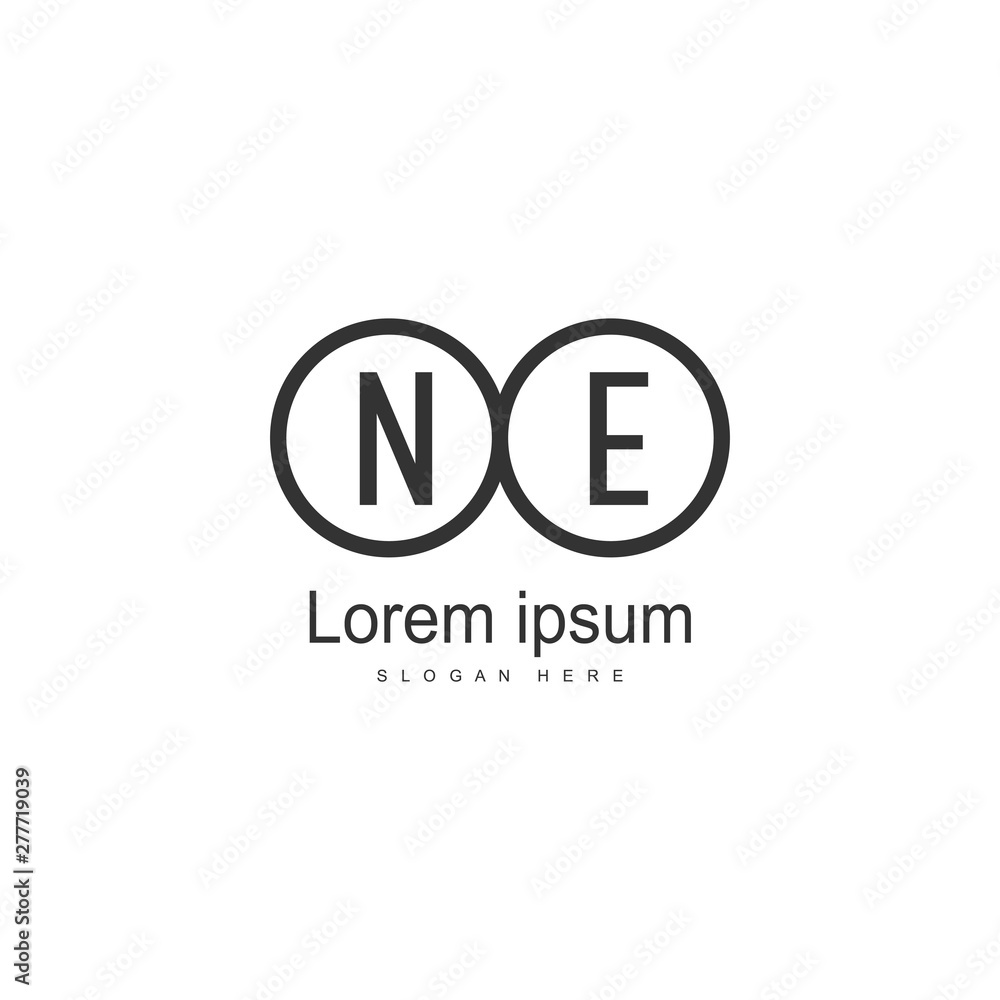 Initial NE logo template with modern frame. Minimalist NE letter logo vector illustration Initial NE logo template with modern frame. Minimalist NE letter logo vector illustration