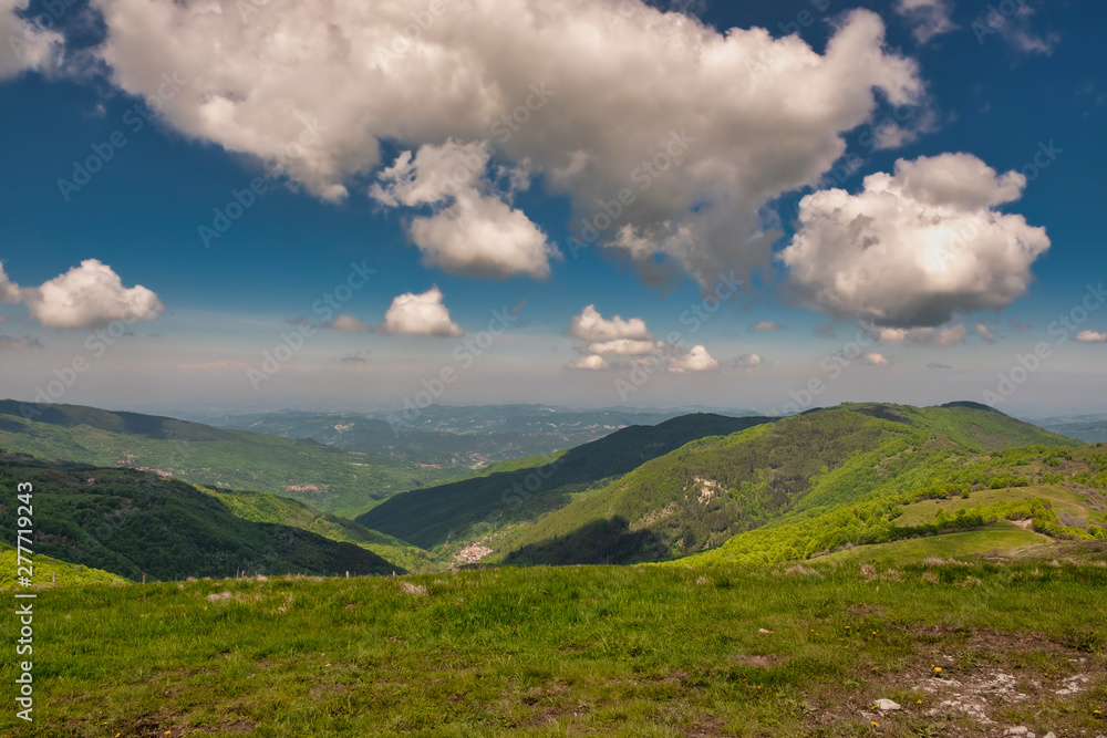 Fototapeta premium Panorama from Monte Chiappo peak. Color image