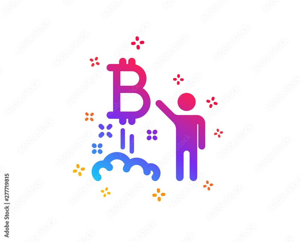 Bitcoin icon. Cryptocurrency startup sign. Crypto project symbol. Dynamic shapes. Gradient design bitcoin project icon. Classic style. Vector Bitcoin icon. Cryptocurrency startup sign. Crypto project symbol. Dynamic shapes. Gradient design bitcoin project icon. Classic style. Vector