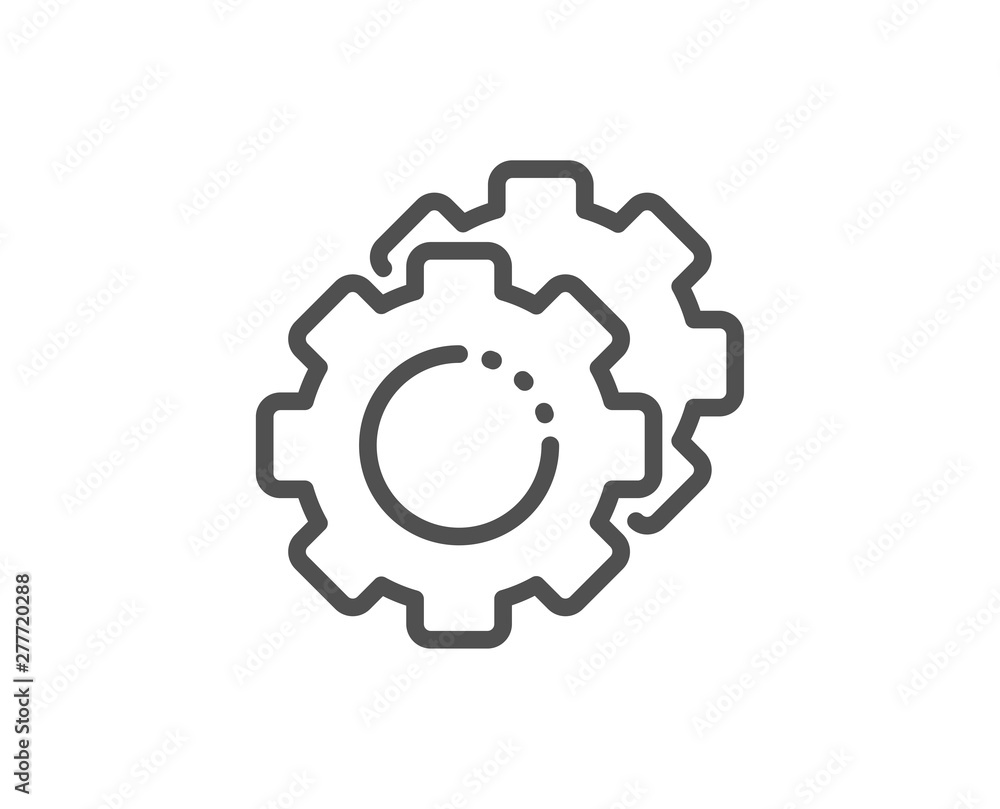 Settings gears line icon. Cogwheel sign. Working process symbol. Quality design element. Linear style settings gears icon. Editable stroke. Vector Settings gears line icon. Cogwheel sign. Working process symbol. Quality design element. Linear style settings gears icon. Editable stroke. Vector