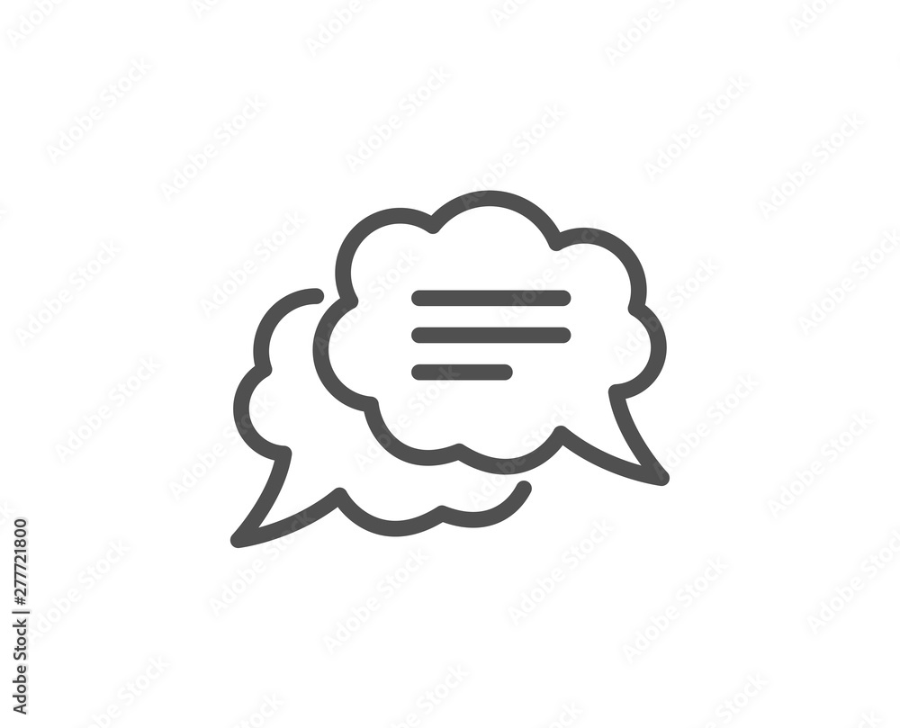 Text message line icon. Chat comment sign. Comic speech bubble symbol. Quality design element. Linear style text message icon. Editable stroke. Vector Text message line icon. Chat comment sign. Comic speech bubble symbol. Quality design element. Linear style text message icon. Editable stroke. Vector