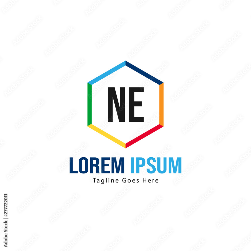 Initial NE logo template with modern frame. Minimalist NE letter logo vector illustration Initial NE logo template with modern frame. Minimalist NE letter logo vector illustration