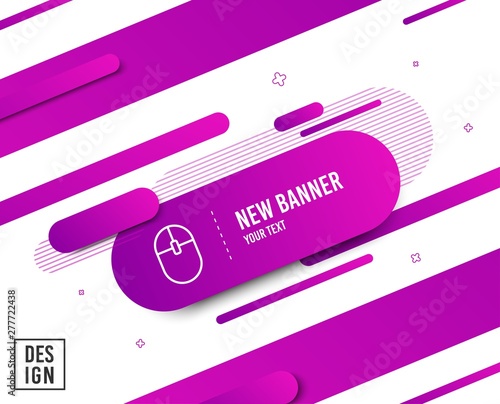 Ð¡omputer Mouse icon. Internet surf device sign. PC equipment symbol. Diagonal abstract banner. Linear computer Mouse icon. Geometric line shapes. Vector