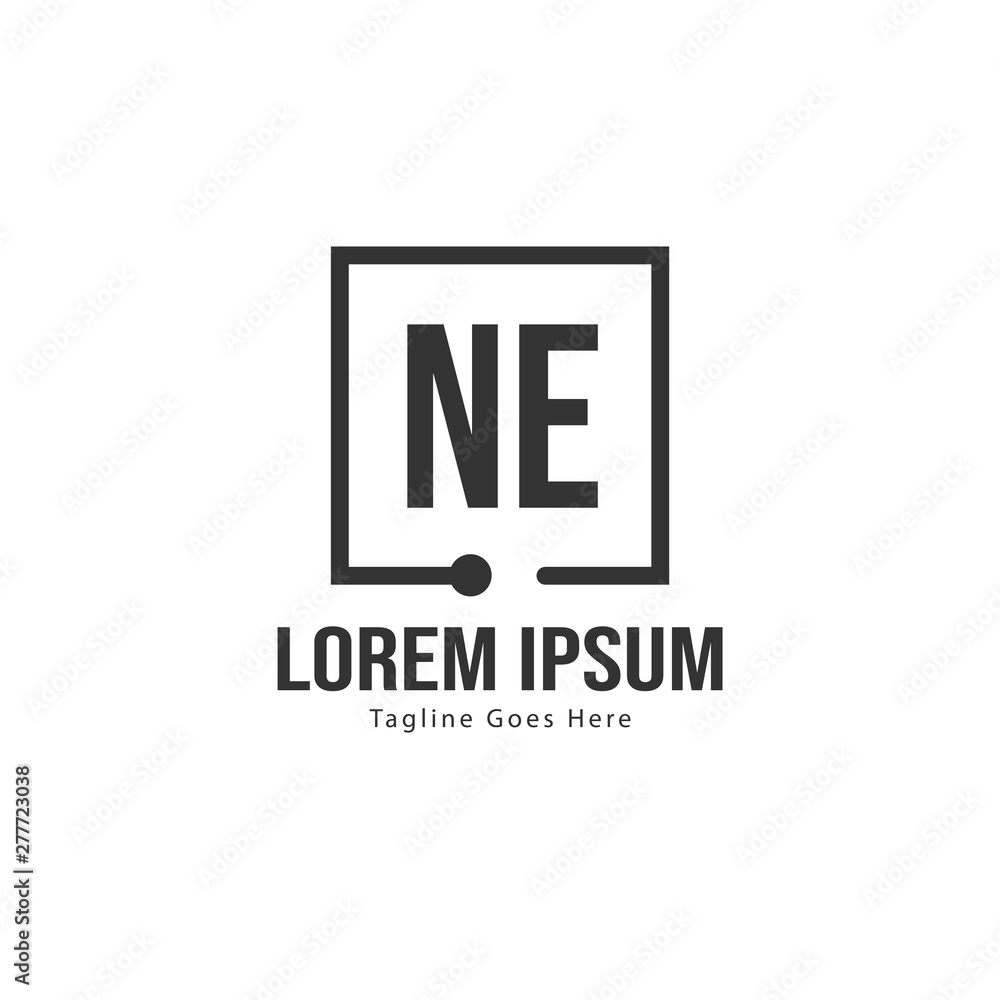 Initial NE logo template with modern frame. Minimalist NE letter logo vector illustration Initial NE logo template with modern frame. Minimalist NE letter logo vector illustration