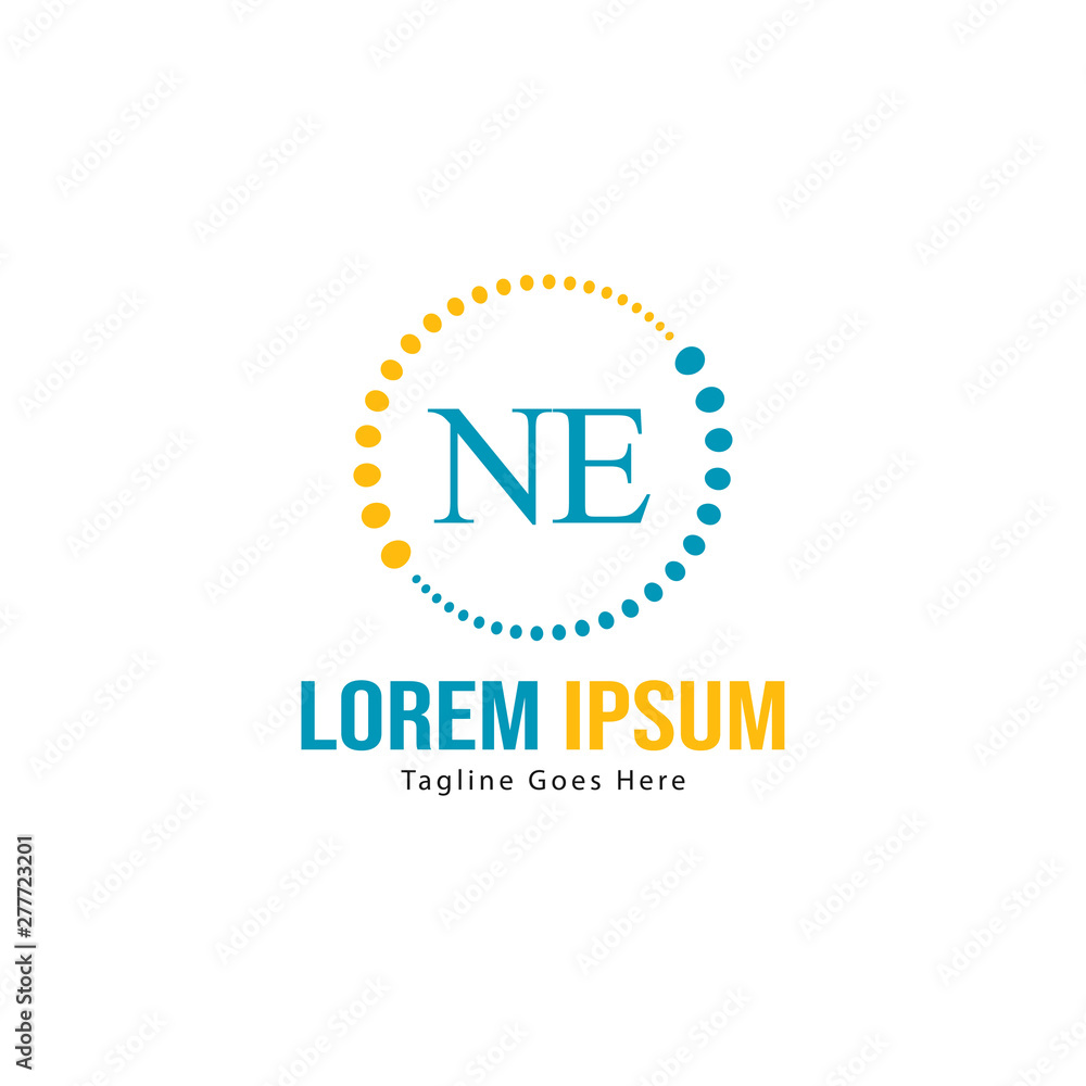 Initial NE logo template with modern frame. Minimalist NE letter logo vector illustration Initial NE logo template with modern frame. Minimalist NE letter logo vector illustration