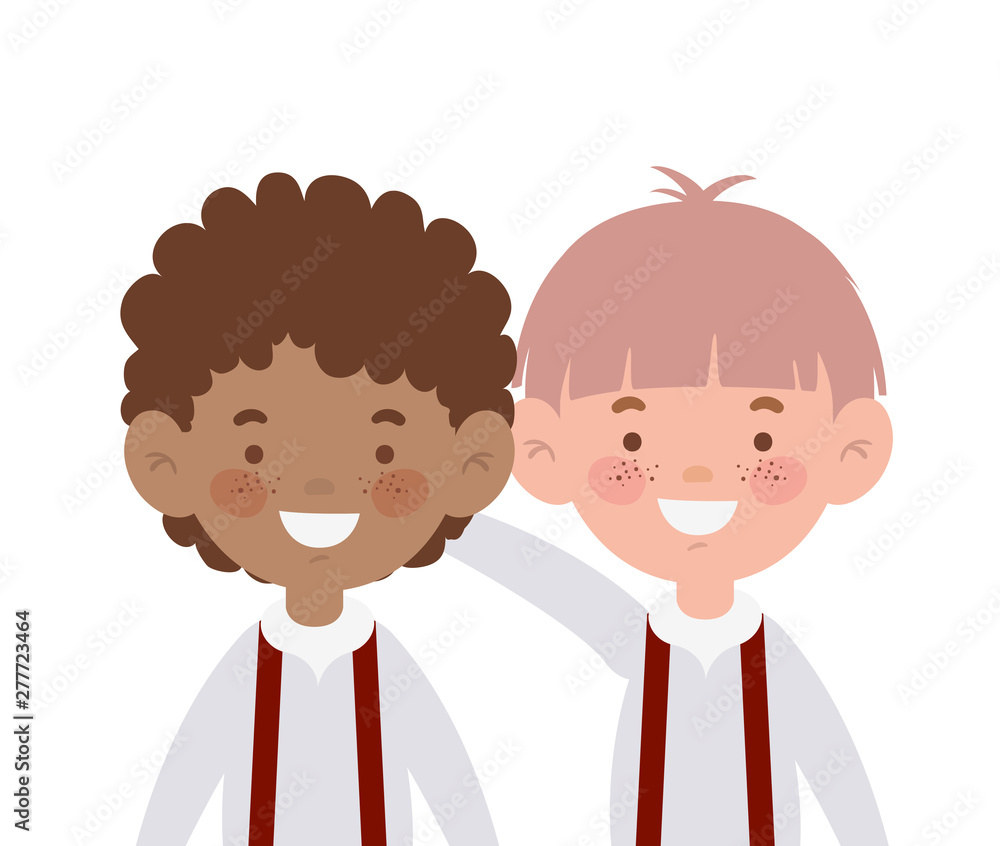 student boys smiling on white background student boys smiling on white background