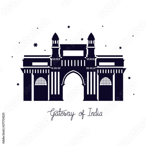 edification of gateway of india isolated icon vector illustrator
