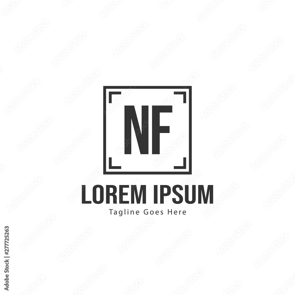 Initial NF logo template with modern frame. Minimalist NF letter logo vector illustration Initial NF logo template with modern frame. Minimalist NF letter logo vector illustration