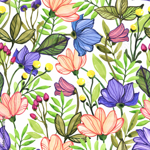 Seamless floral pattern. Design wallpaper  fabric and packaging.