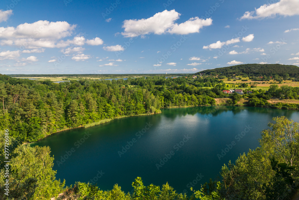 Turquoise lake in Wolinski National Park, Wapnica, Poland Turquoise lake in Wolinski National Park, Wapnica, Poland