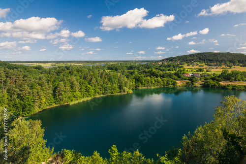 Turquoise lake in Wolinski National Park, Wapnica, Poland