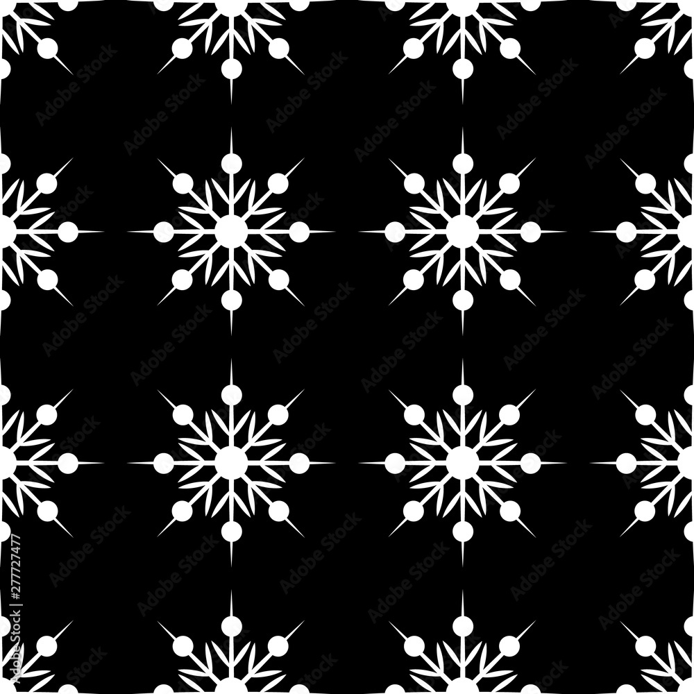 Christmas snowflake silhouette icon. Vector concept illustration for design. Seamless snowflakes pattern Christmas snowflake silhouette icon. Vector concept illustration for design. Seamless snowflakes pattern