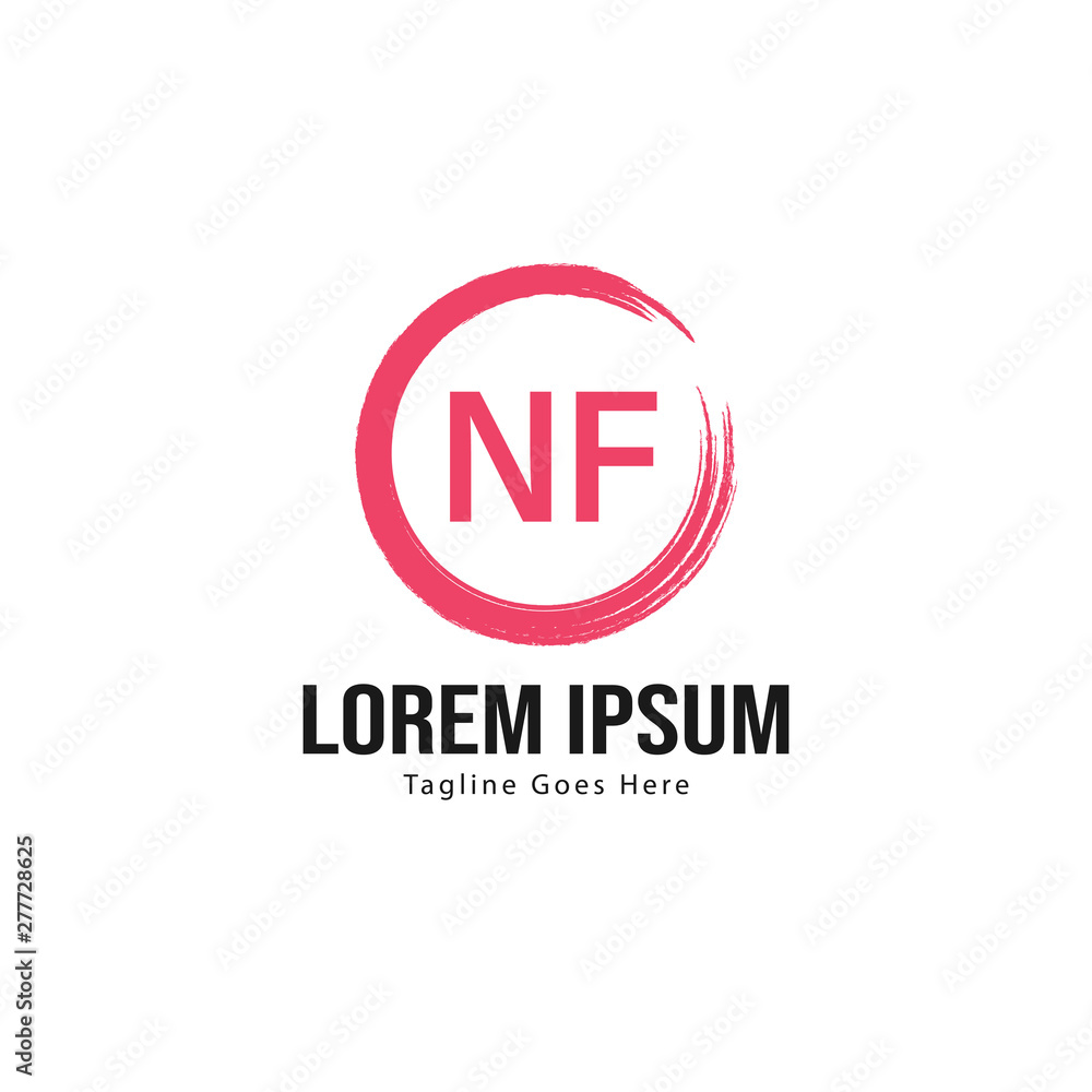 Initial NF logo template with modern frame. Minimalist NF letter logo vector illustration Initial NF logo template with modern frame. Minimalist NF letter logo vector illustration