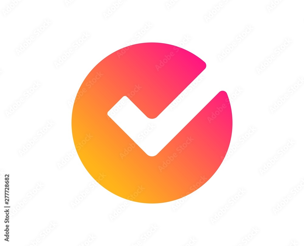 Check icon. Approved Tick sign. Confirm, Done or Accept symbol. Classic flat style. Gradient verify icon. Vector Check icon. Approved Tick sign. Confirm, Done or Accept symbol. Classic flat style. Gradient verify icon. Vector