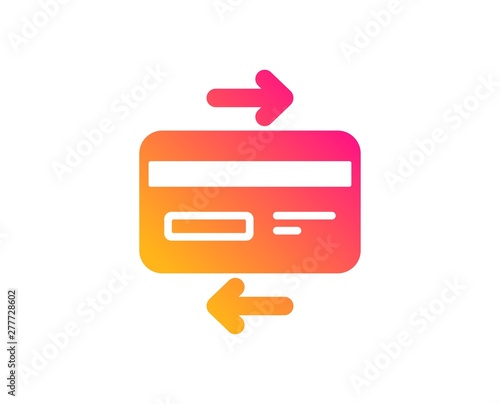 Credit card icon. Bank payment method sign. Online Shopping symbol. Classic flat style. Gradient credit card icon. Vector