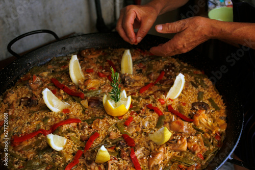 Typical Spanish paella