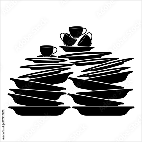 Stack Of Food Plates Icon