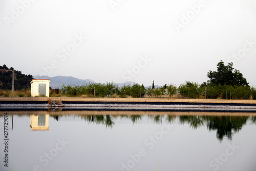 Artificial lake in the countryside