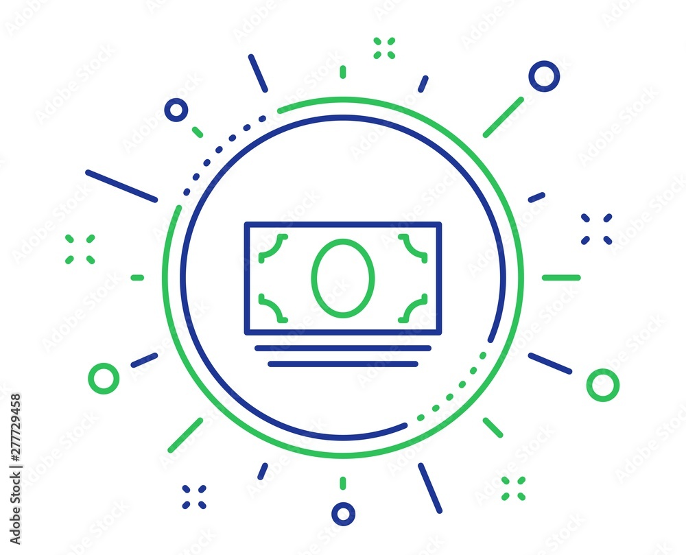 Cash money line icon. Banking currency sign. ATM service symbol. Quality design elements. Technology cash money button. Editable stroke. Vector