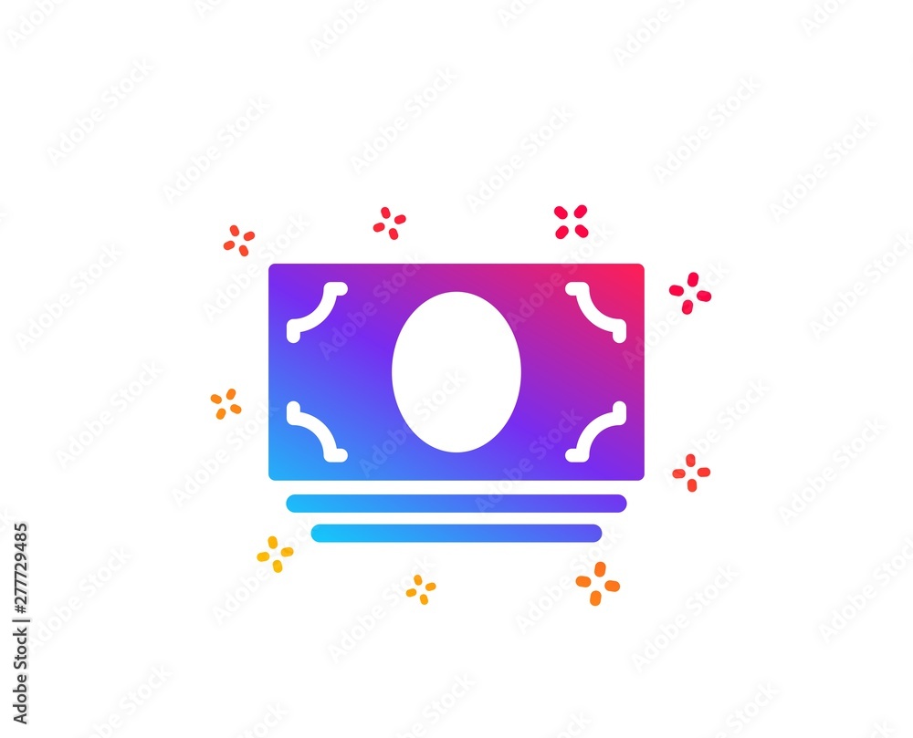 Cash money icon. Banking currency sign. ATM service symbol. Dynamic shapes. Gradient design cash money icon. Classic style. Vector Cash money icon. Banking currency sign. ATM service symbol. Dynamic shapes. Gradient design cash money icon. Classic style. Vector