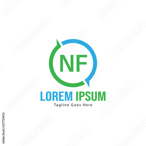 Free Download Initial NF logo template with modern frame. Minimalist NF letter logo vector illustration - GFXLoad