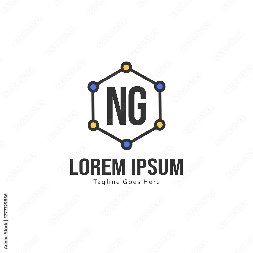 Initial NG logo template with modern frame. Minimalist NG letter logo vector illustration Initial NG logo template with modern frame. Minimalist NG letter logo vector illustration