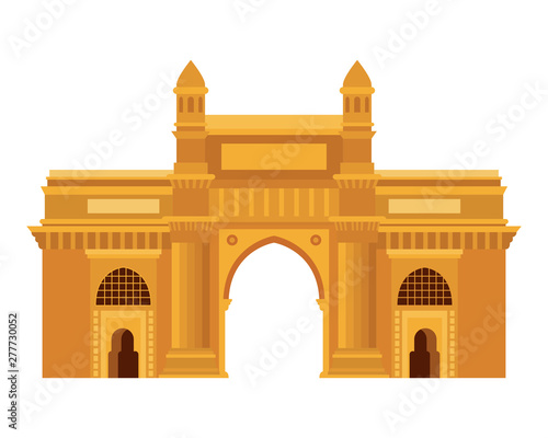 edification of gateway of india isolated icon