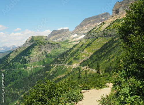 Hiking the Highline Trail with the Going to the Sun Highway Below  Glacier National Park  Montana