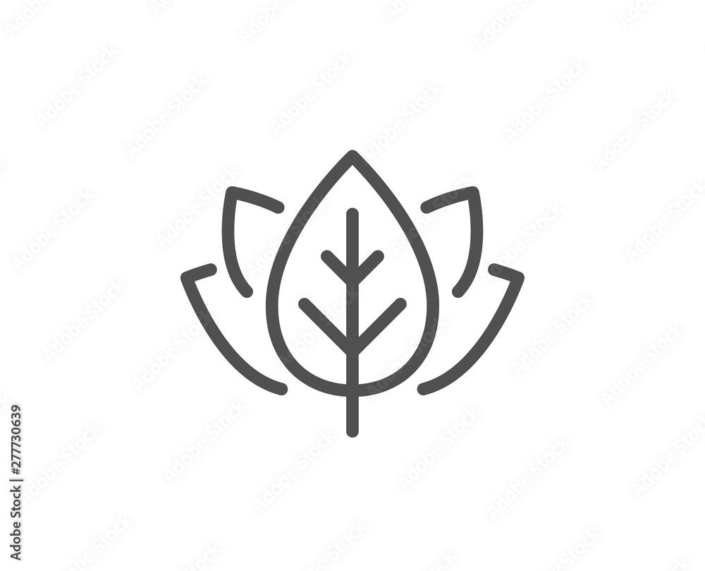 Organic tested line icon. Bio cosmetics sign. Fair trade symbol. Quality design element. Linear style organic tested icon. Editable stroke. Vector Organic tested line icon. Bio cosmetics sign. Fair trade symbol. Quality design element. Linear style organic tested icon. Editable stroke. Vector