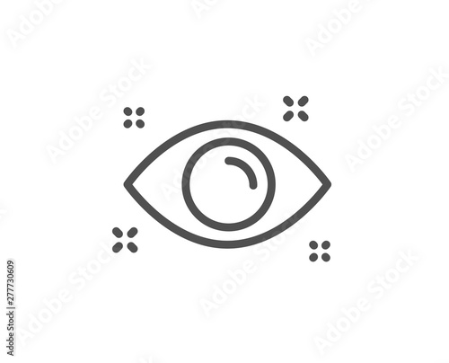 Health eye line icon. Oculist clinic sign. Optometry vision symbol. Quality design element. Linear style health eye icon. Editable stroke. Vector
