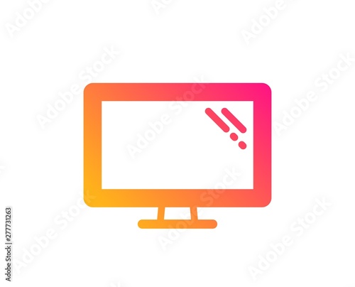 Monitor icon. Computer component device sign. Screen symbol. Classic flat style. Gradient monitor icon. Vector