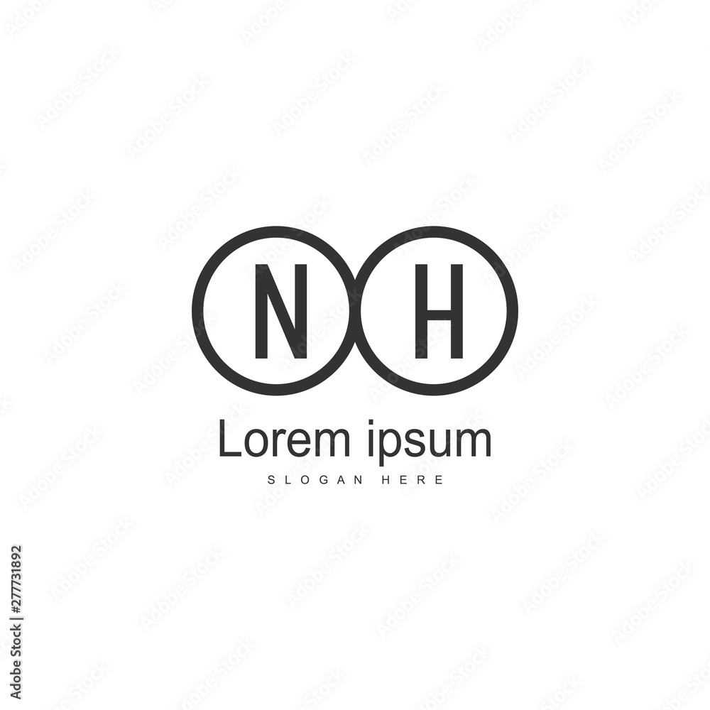 Initial NH logo template with modern frame. Minimalist NH letter logo vector illustration Initial NH logo template with modern frame. Minimalist NH letter logo vector illustration