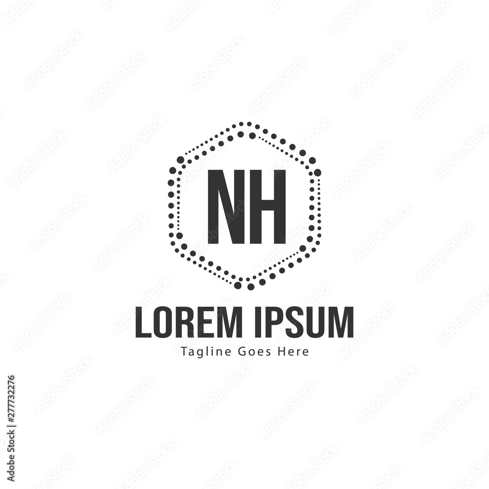 Initial NH logo template with modern frame. Minimalist NH letter logo vector illustration Initial NH logo template with modern frame. Minimalist NH letter logo vector illustration