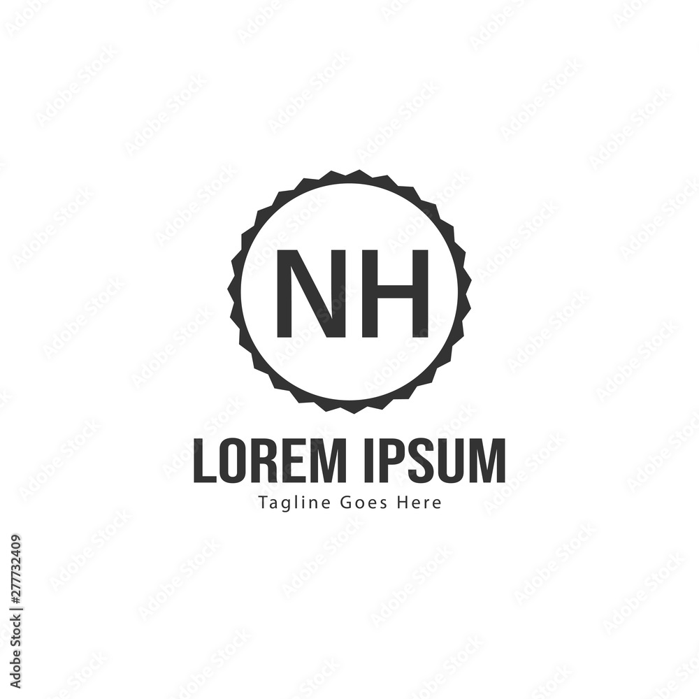 Initial NH logo template with modern frame. Minimalist NH letter logo vector illustration Initial NH logo template with modern frame. Minimalist NH letter logo vector illustration