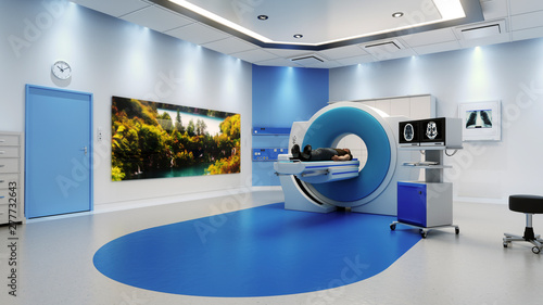 Bilde på lerret MRI Scanner Room With Patient