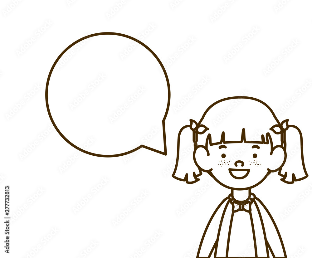 silhouette of student girl smiling with speech bubble silhouette of student girl smiling with speech bubble
