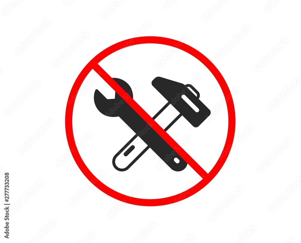 Включи стоп бана. Знак «ремонт». Значки на мониторе видеонаблюдения отвёртка и молоток. Запрещено знак с отверткой и молотком.
