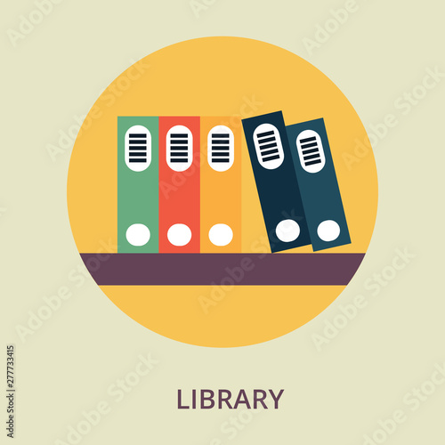 Vector illustration.Wooden shelf with binder folders