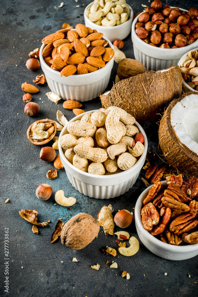 Various types of nuts