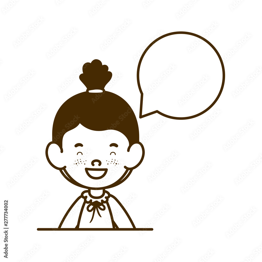 silhouette of student girl smiling with speech bubble silhouette of student girl smiling with speech bubble