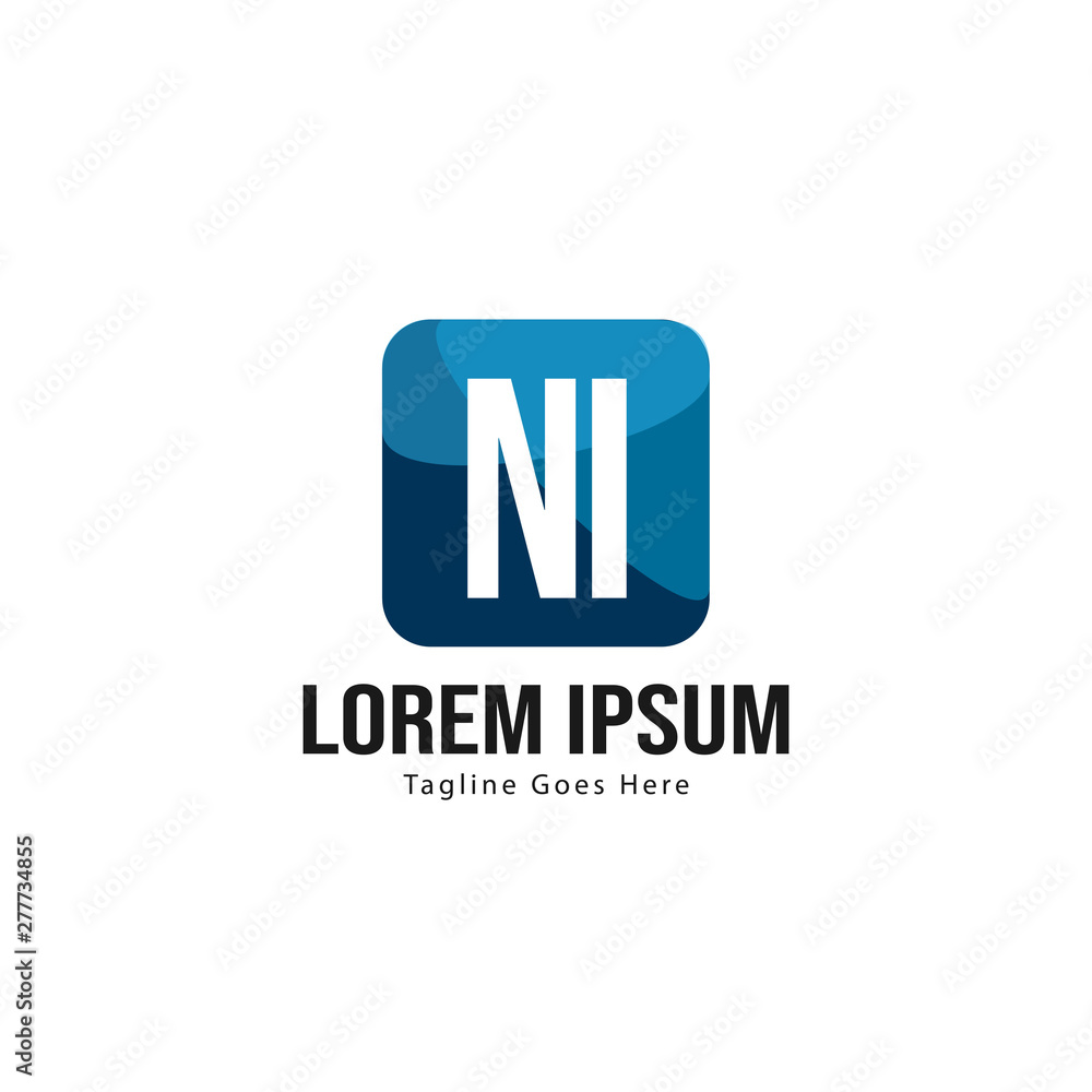 Initial NI logo template with modern frame. Minimalist NI letter logo vector illustration Initial NI logo template with modern frame. Minimalist NI letter logo vector illustration
