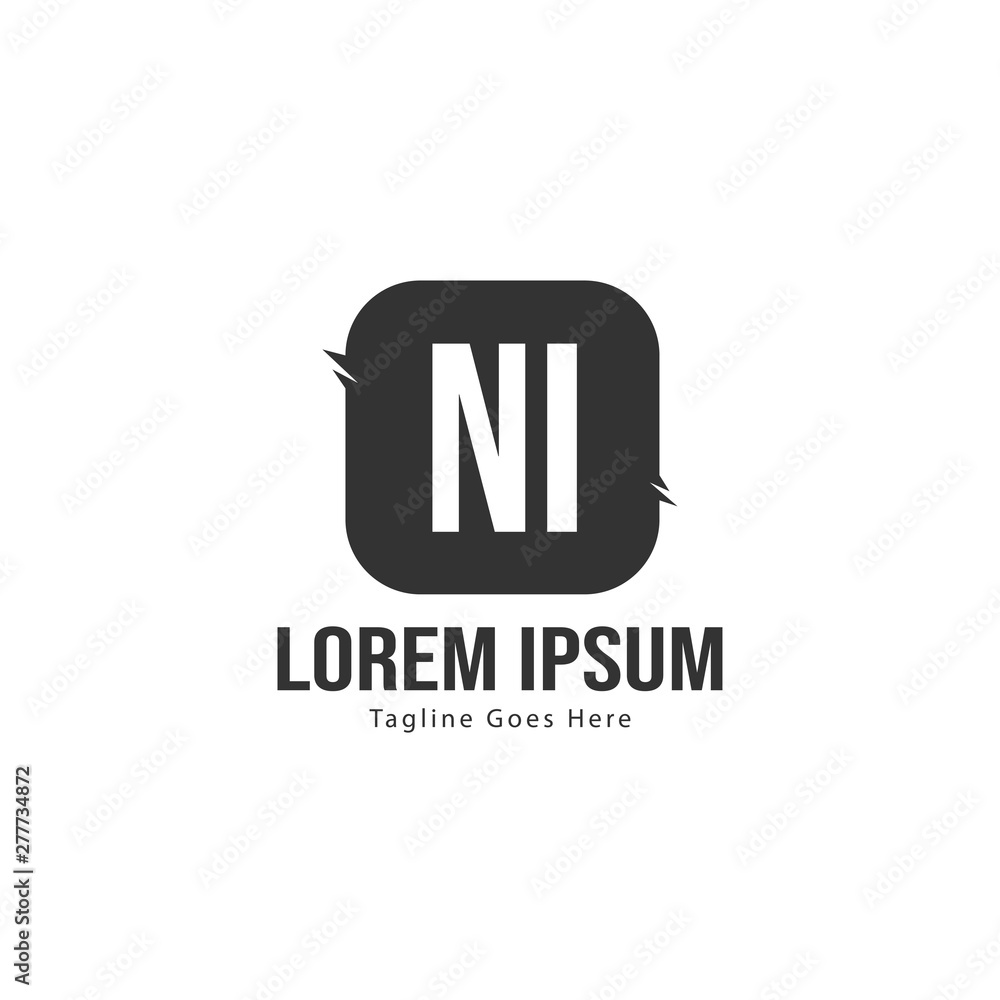 Initial NI logo template with modern frame. Minimalist NI letter logo vector illustration Initial NI logo template with modern frame. Minimalist NI letter logo vector illustration