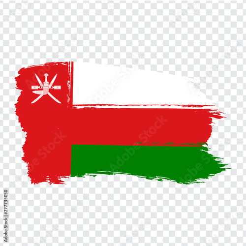Flag Oman from brush strokes.  Flag  Oman on transparent background for your web site design, logo, app, UI. Stock vector. Vector illustration EPS10