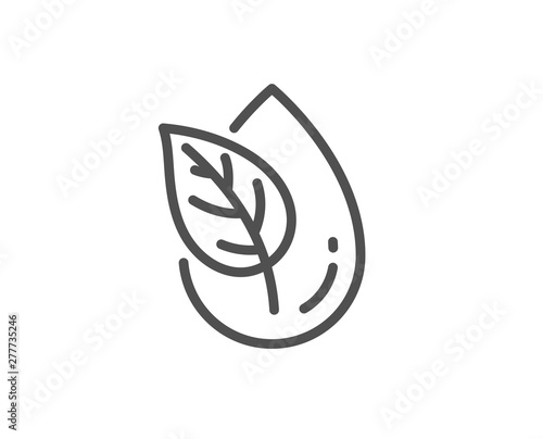 Organic product line icon. No artificial colors sign. Natural flavors symbol. Quality design element. Linear style organic product icon. Editable stroke. Vector