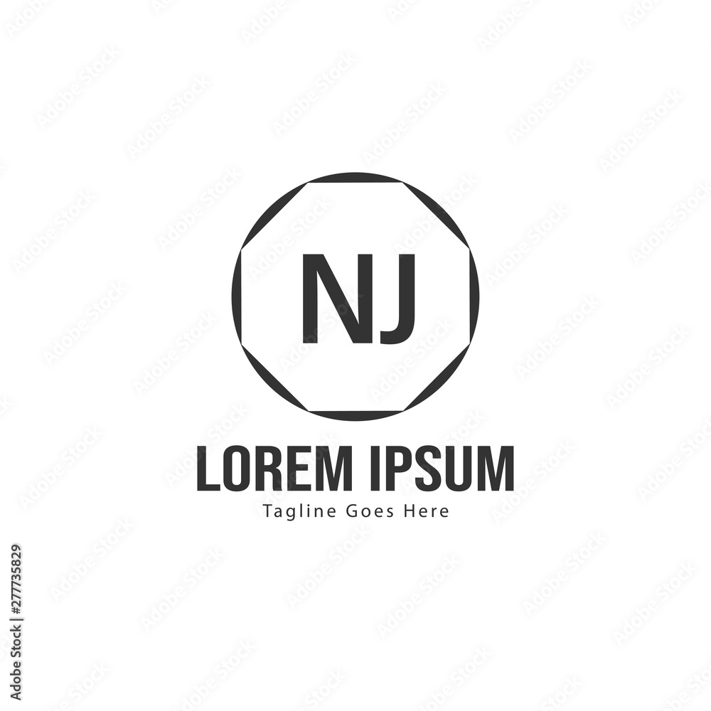 Initial NJ logo template with modern frame. Minimalist NJ letter logo vector illustration Initial NJ logo template with modern frame. Minimalist NJ letter logo vector illustration