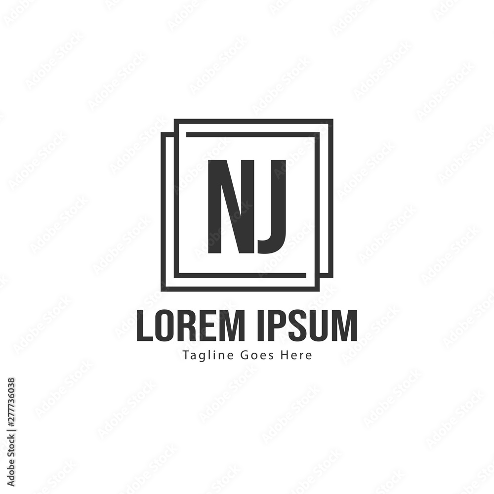 Initial NJ logo template with modern frame. Minimalist NJ letter logo vector illustration Initial NJ logo template with modern frame. Minimalist NJ letter logo vector illustration