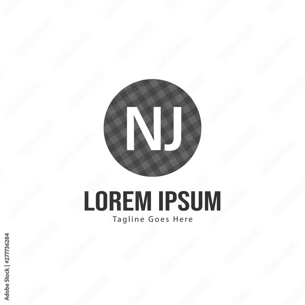 Initial NJ logo template with modern frame. Minimalist NJ letter logo vector illustration Initial NJ logo template with modern frame. Minimalist NJ letter logo vector illustration