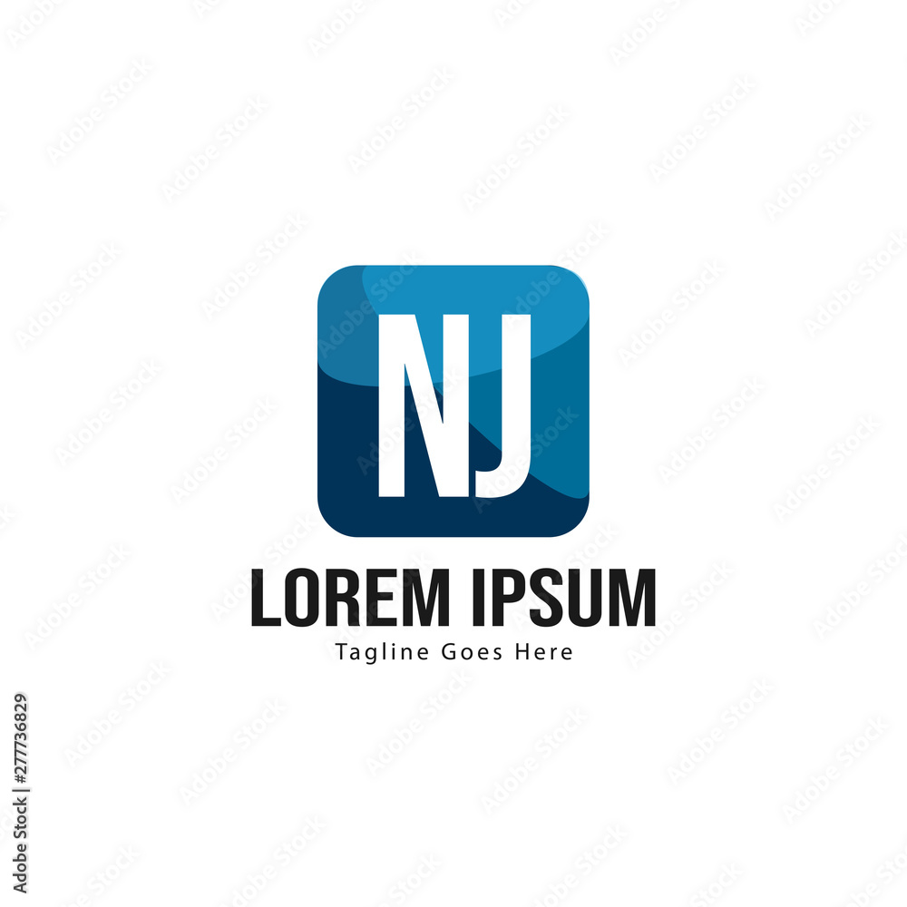 Initial NJ logo template with modern frame. Minimalist NJ letter logo vector illustration Initial NJ logo template with modern frame. Minimalist NJ letter logo vector illustration