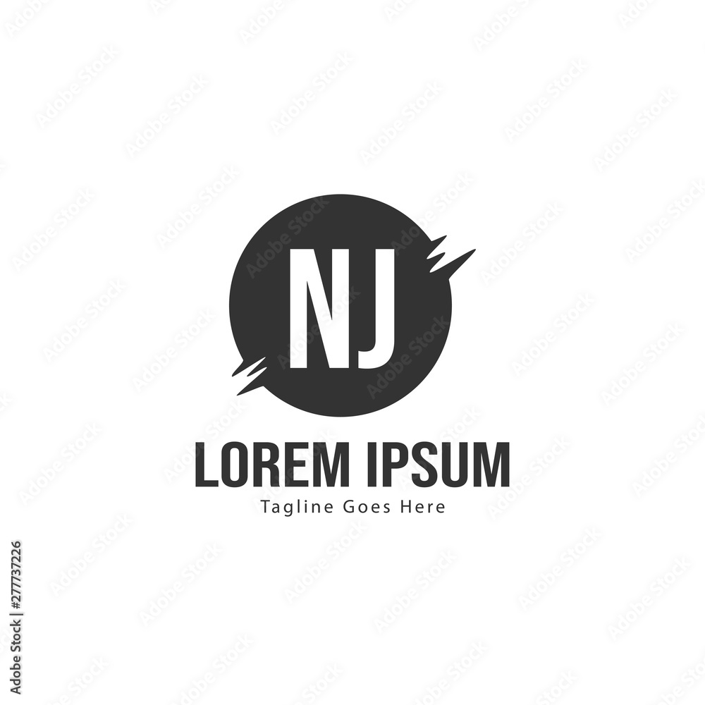 Initial NJ logo template with modern frame. Minimalist NJ letter logo vector illustration Initial NJ logo template with modern frame. Minimalist NJ letter logo vector illustration
